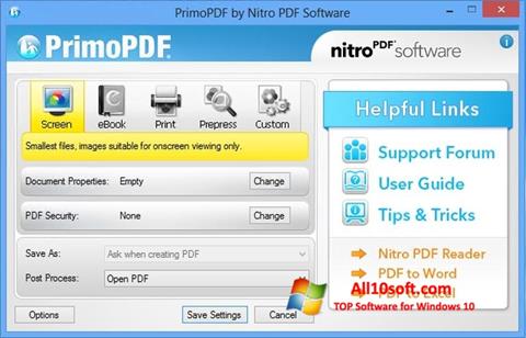 સ્ક્રીનશૉટ PrimoPDF Windows 10