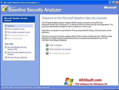 સ્ક્રીનશૉટ Microsoft Baseline Security Analyzer Windows 10