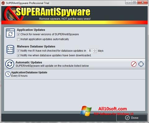 સ્ક્રીનશૉટ SUPERAntiSpyware Windows 10
