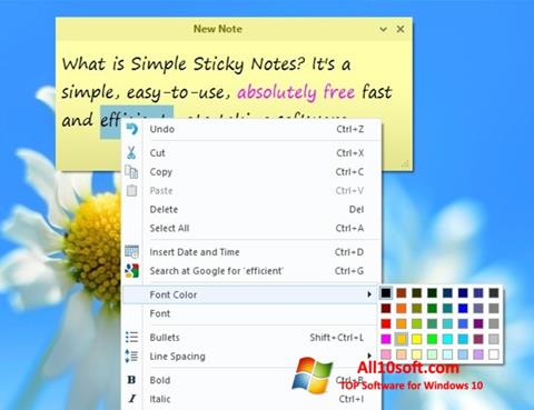 સ્ક્રીનશૉટ Simple Sticky Notes Windows 10