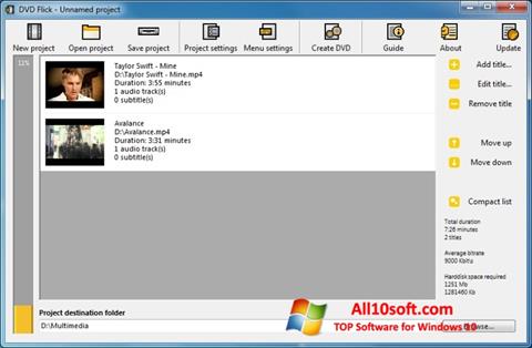 સ્ક્રીનશૉટ DVD Flick Windows 10