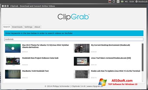 સ્ક્રીનશૉટ ClipGrab Windows 10