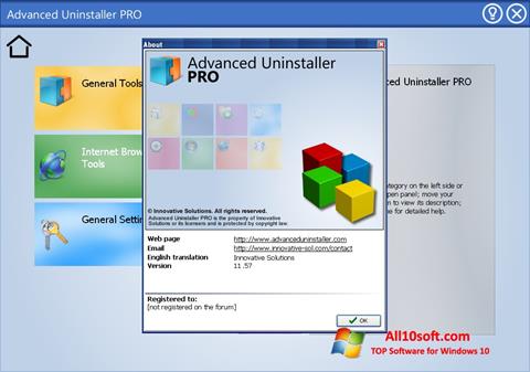 સ્ક્રીનશૉટ Advanced Uninstaller PRO Windows 10