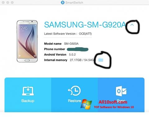 સ્ક્રીનશૉટ Samsung Smart Switch Windows 10