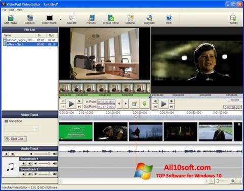 સ્ક્રીનશૉટ VideoPad Video Editor Windows 10