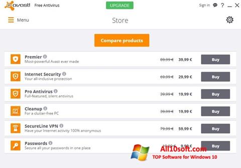 સ્ક્રીનશૉટ Avast Free Antivirus Windows 10