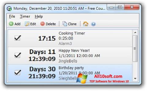 સ્ક્રીનશૉટ Free Countdown Timer Windows 10