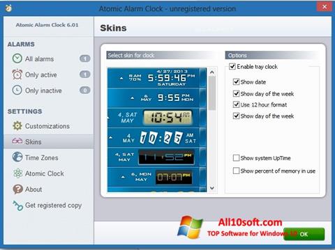 સ્ક્રીનશૉટ Atomic Alarm Clock Windows 10