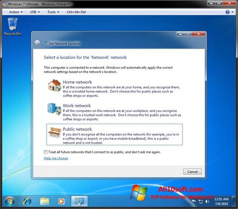 સ્ક્રીનશૉટ Windows Virtual PC Windows 10