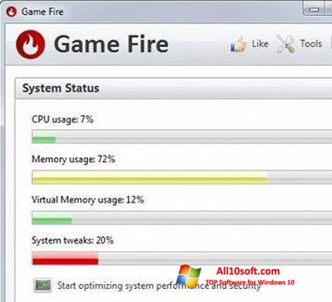 સ્ક્રીનશૉટ Game Fire Windows 10