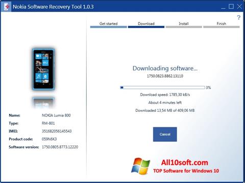 સ્ક્રીનશૉટ Nokia Software Recovery Tool Windows 10