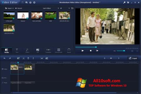 સ્ક્રીનશૉટ Wondershare Video Editor Windows 10