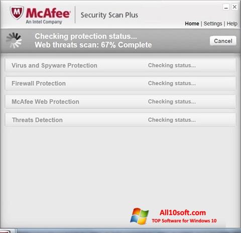 સ્ક્રીનશૉટ McAfee Security Scan Plus Windows 10