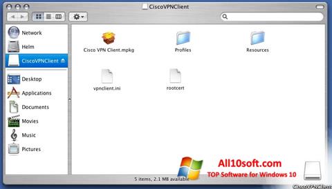 સ્ક્રીનશૉટ Cisco VPN Client Windows 10