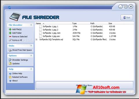 સ્ક્રીનશૉટ File Shredder Windows 10