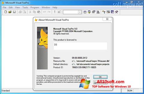 સ્ક્રીનશૉટ Microsoft Visual FoxPro Windows 10