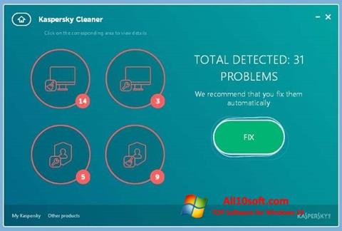 સ્ક્રીનશૉટ Kaspersky Cleaner Windows 10