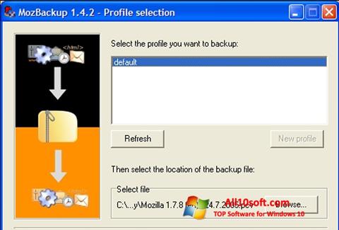 સ્ક્રીનશૉટ MozBackup Windows 10