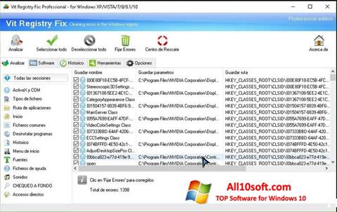 સ્ક્રીનશૉટ Vit Registry Fix Windows 10