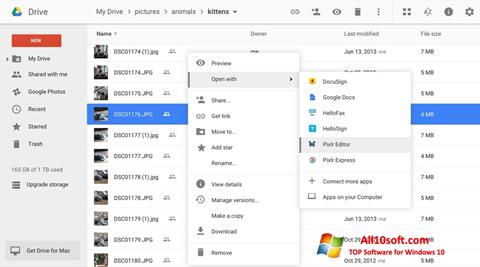 સ્ક્રીનશૉટ Google Drive Windows 10