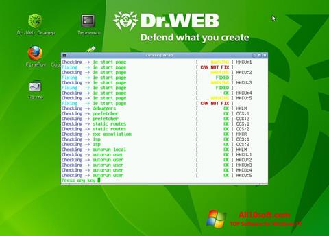 સ્ક્રીનશૉટ Dr.Web LiveCD Windows 10
