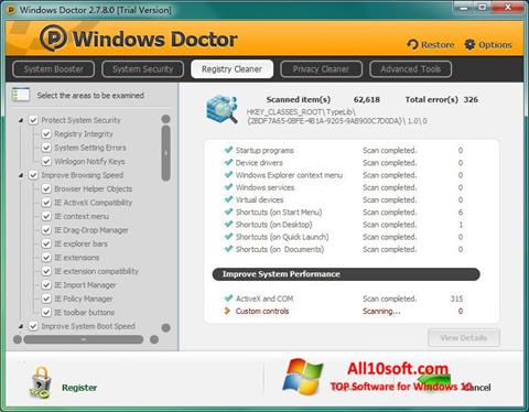 સ્ક્રીનશૉટ Windows Doctor Windows 10