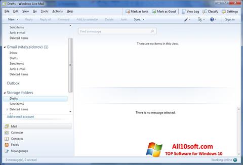 સ્ક્રીનશૉટ Windows Live Mail Windows 10