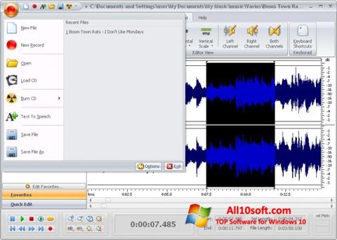 સ્ક્રીનશૉટ Free Audio Editor Windows 10