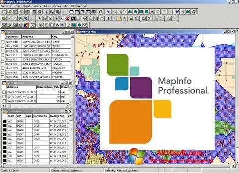 સ્ક્રીનશૉટ MapInfo Professional Windows 10