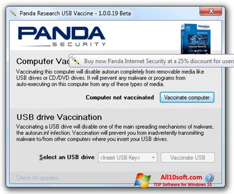 સ્ક્રીનશૉટ Panda USB Vaccine Windows 10