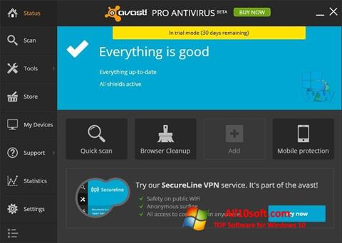 સ્ક્રીનશૉટ Avast! Pro Antivirus Windows 10