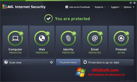 સ્ક્રીનશૉટ AVG Internet Security Windows 10