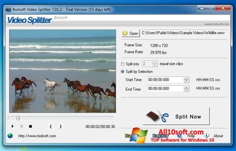 સ્ક્રીનશૉટ Boilsoft Video Splitter Windows 10